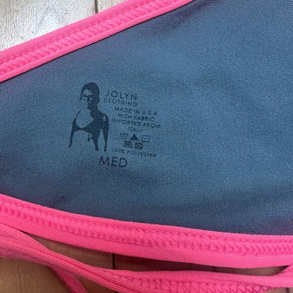 JOLYN Vent Bikini Top Adjustable Straps Neon Hot Pink Size Medium - Picture 6 of 6